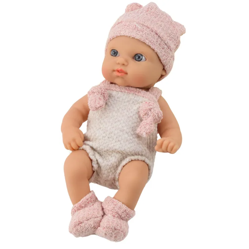 Lalka Bobas Niemowlak Ubranko Czapeczka Śliniaczek 18 cm - Różowe