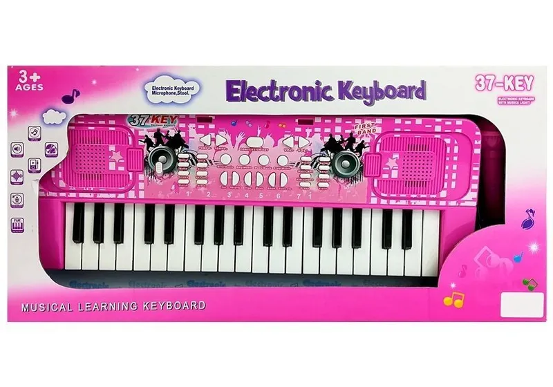 Keyboard Pianino Organy Dla Dzieci 37 Klawiszy Z Mikrofonem - Różowy