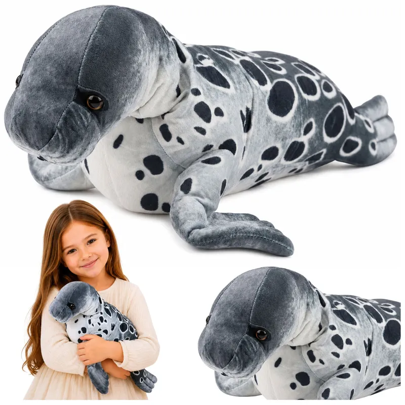 Foka Pluszowa Maskotka Przytulanka Realistyczna 50 cm - Szara