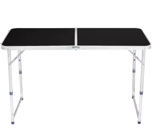 Stół Turystyczny Kempingowy Składany Regulowany Aluminiowy 120x60cm - Czarny