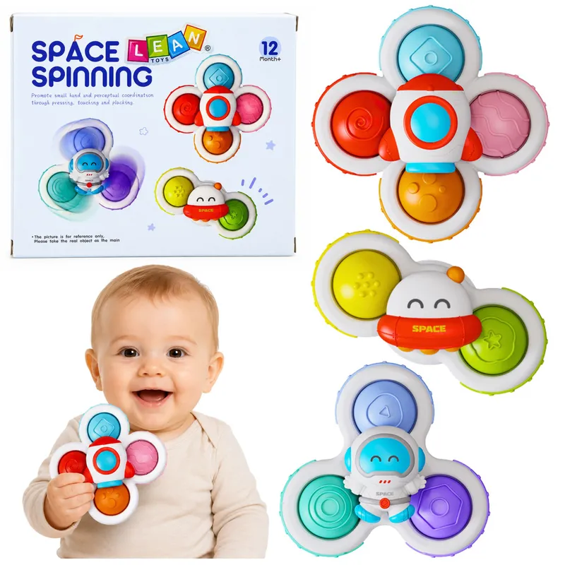 Zabawki Dla Malucha Spinnery Sensoryczne Z Przyssawką Pop-It Kolorowe 3szt