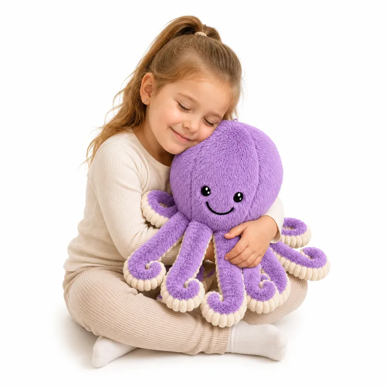 Pluszowa Ośmiornica Maskotka Przytulanka Sprężyste Macki 50 cm - Fioletowa
