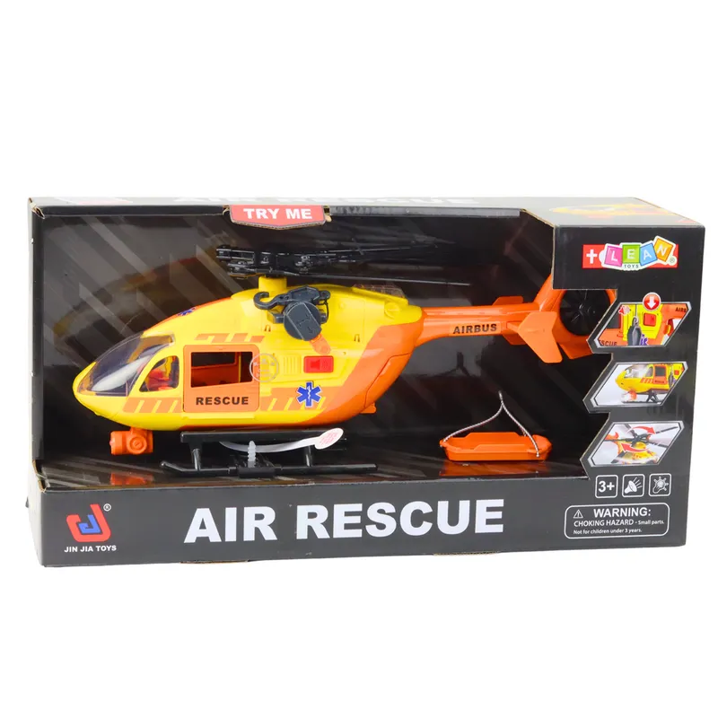 Helikopter Ratunkowy Hak Nosze Światła Dźwięki 1:12 - Pomarańczowy