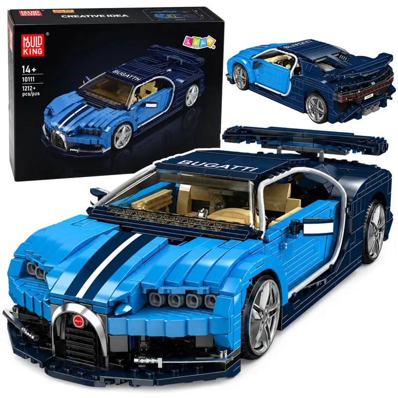 Klocki Konstrukcyjne Samochód Sportowy Bugatth 1212 el - Niebieski