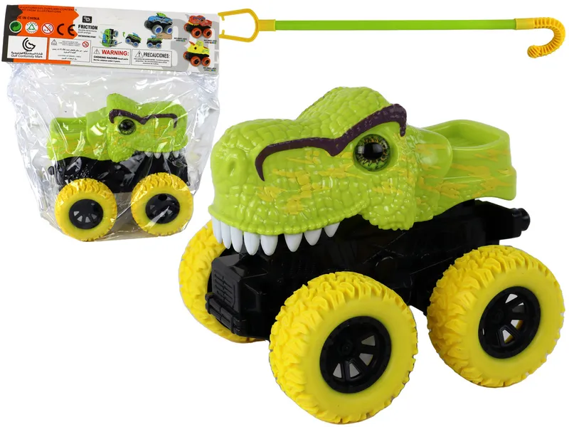 Pojazd Terenowy Pchacz Tyranozaur Rex Gumowe Koła - Zielony