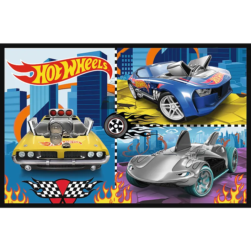 Puzzle - 2x70 - Samochodziki - Hot Wheels - TREFL 34442