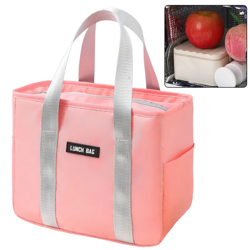 Torba Termiczna Izolacyjna Śniadaniowa Lunch Bag 24cm - Różowa