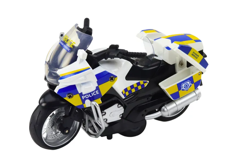 Motocykl Policyjny Z Napędem Frykcyjnym Na Baterie Światła Dźwięk