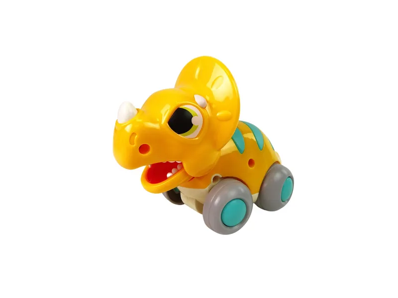 Dinozaur Na Kółkach Triceratops Figurka - Żółty