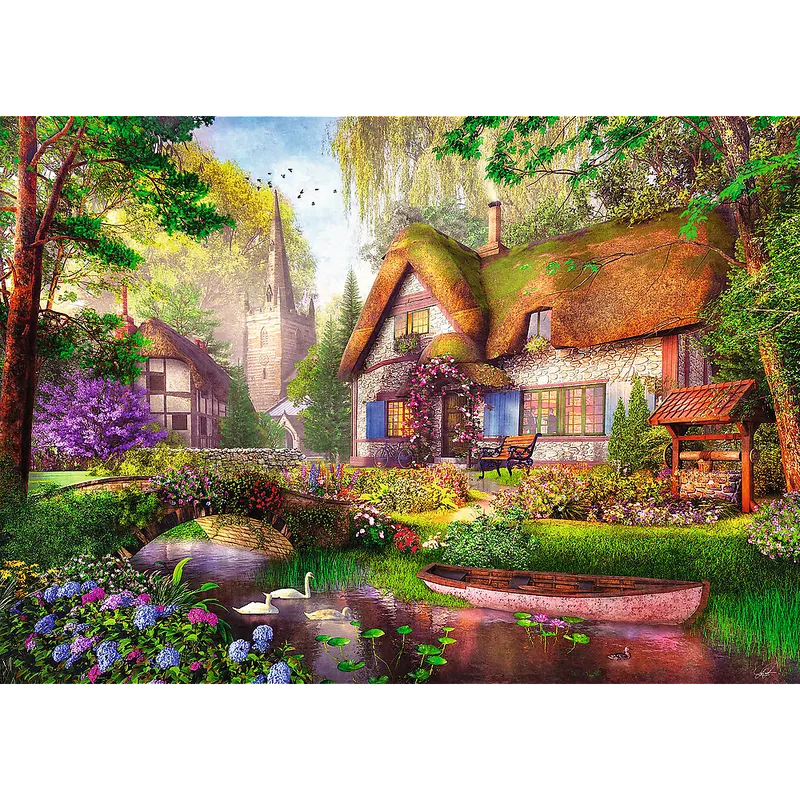 Puzzle - 1000 Premium Plus - Tea Time: Urocza Chatka W Lesie - TREFL 10804
