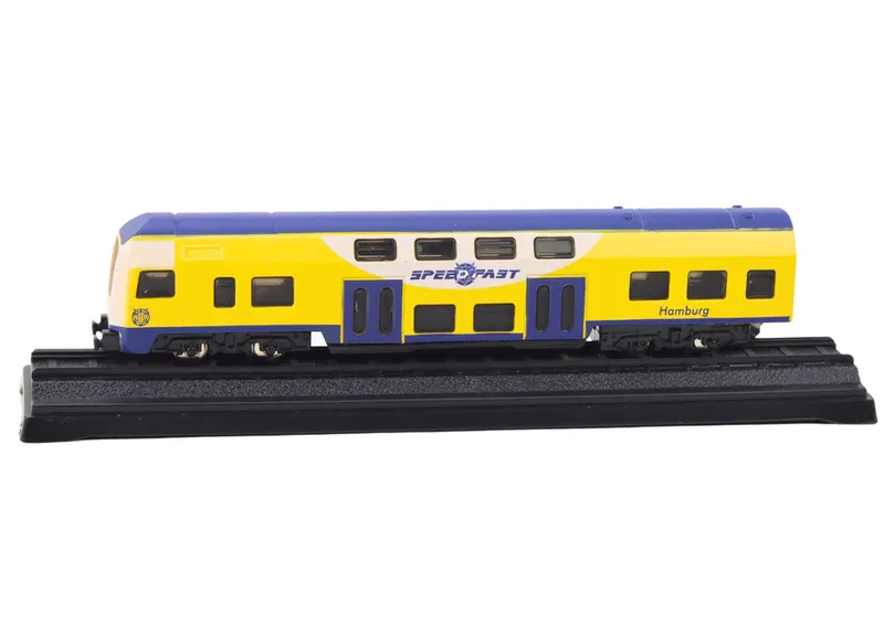 Model Kolekcjonerski Pociąg 1:48 Metalowy - Żółto-Niebieski