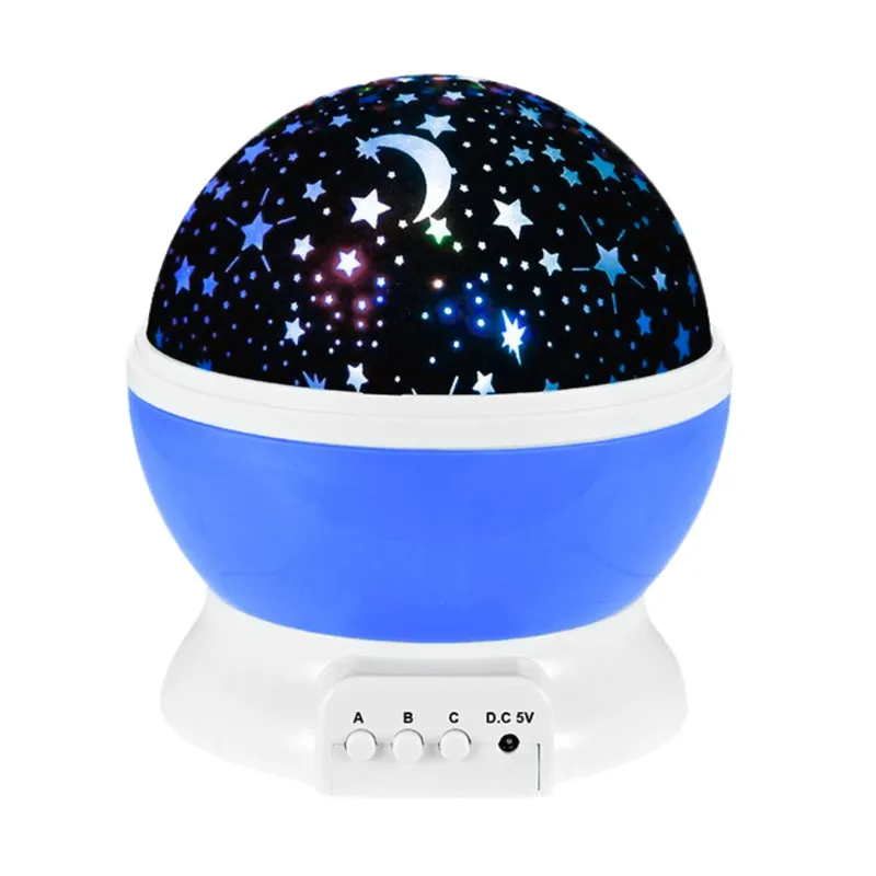 Projektor Gwiazd Obrotowy 360° LED Lampka Nocna - Niebieski