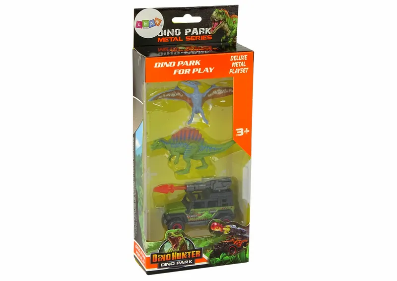 Dinozaury Figurki Zestaw Auto Rakieta - Pomarańczowy
