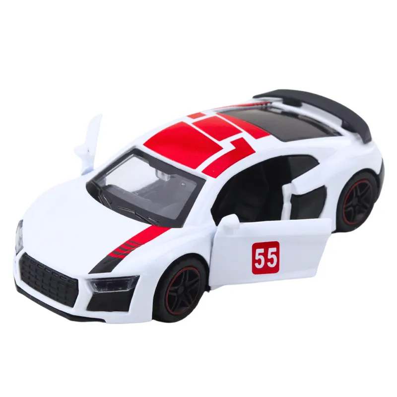 Samochód Sportowy Metalowy Napęd Pull Back Światła Dźwięki 1:43 - Biały