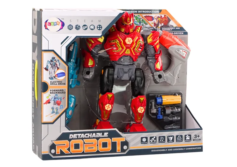 Robot Do Skręcania Broń Wiertarka Śrubokręt Światła Dźwięk - Czerwony