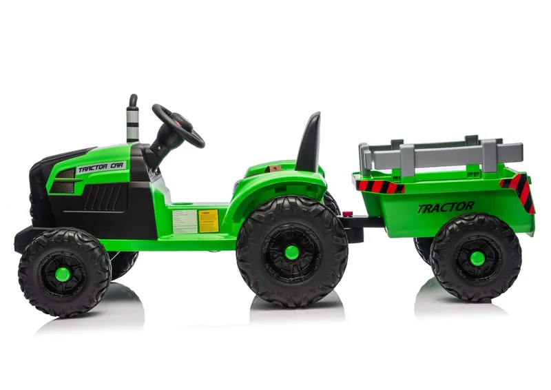 Traktor Na Akumulator CH9959B Z Przyczepą Jasno 24V - Zielony