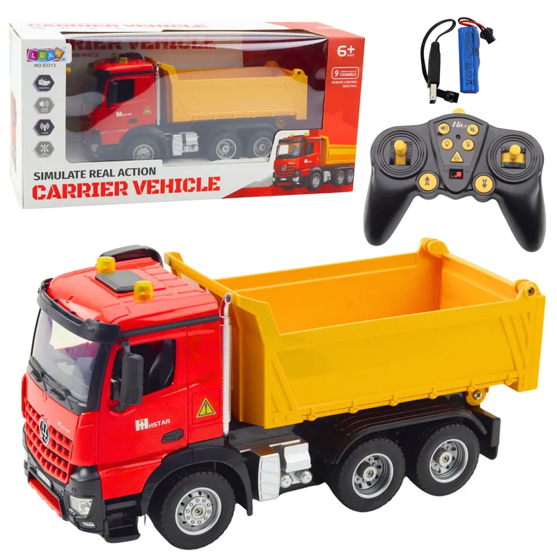 Wywrotka Zdalnie Sterowana RC 2.4G Dźwięki - Żółto-Czerwona