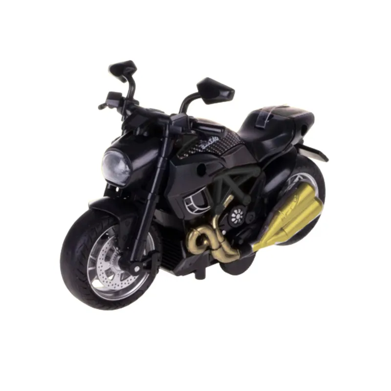 Motocykl Do Składania Skręcania Metal 1:14 DIY Czarny Złote Elementy