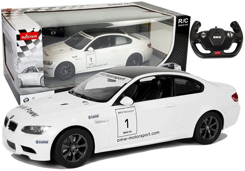 Auto R/C BMW M3 Rastar 1:14 Na Pilota - Biały