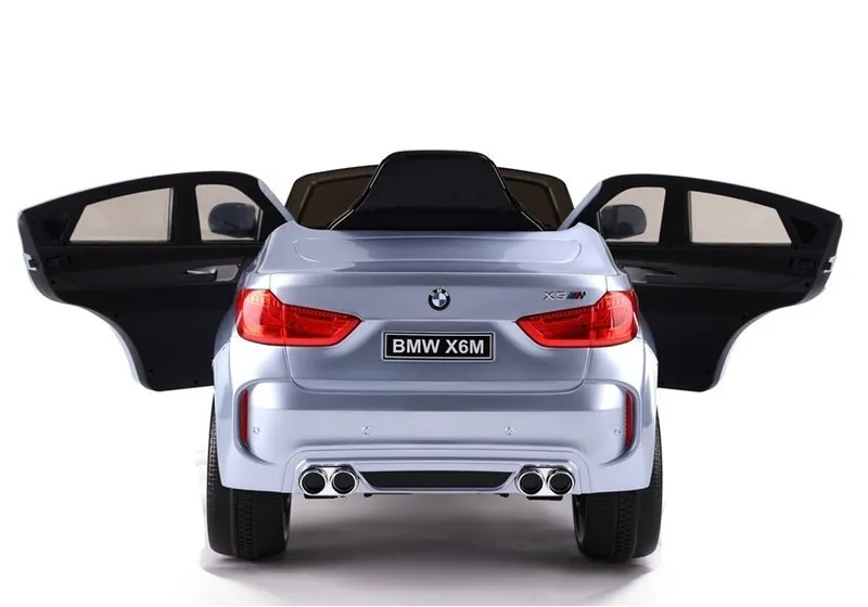 Auto Na Akumulator BMW X6 SUV Światła LED Pilot Lakierowany - Srebrny