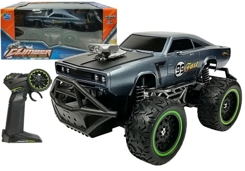 Auto Zdalnie Sterowane R/C 6.5 km/h Wysokie Koła - Granatowe