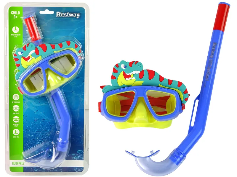 Maska Do Nurkowania Z Rurką Zwierzątka BESTWAY 24059 - Niebieska