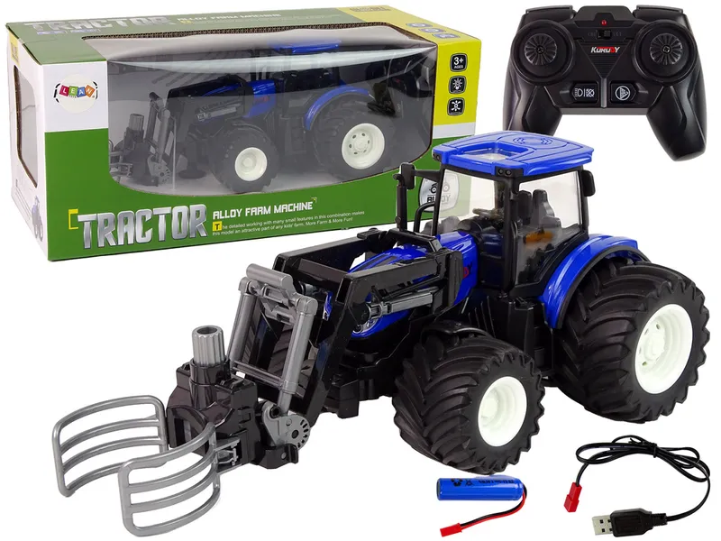 Traktor Zdalnie Sterowany Z Chwytnikiem - Niebieski