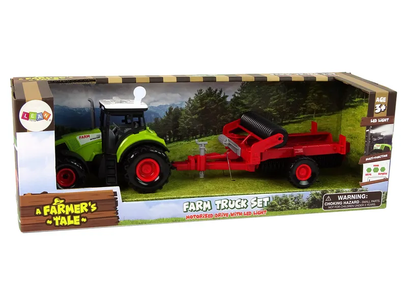 Traktor Z Kultywatorem Dla Dzieci Światła Dźwięki - Zielony