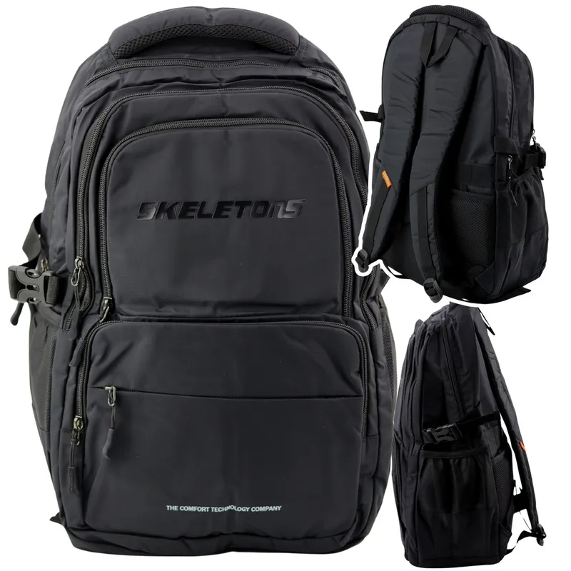 Plecak Miejski Funkcjonalny 9 Kieszeni 35l 48cm - Czarny