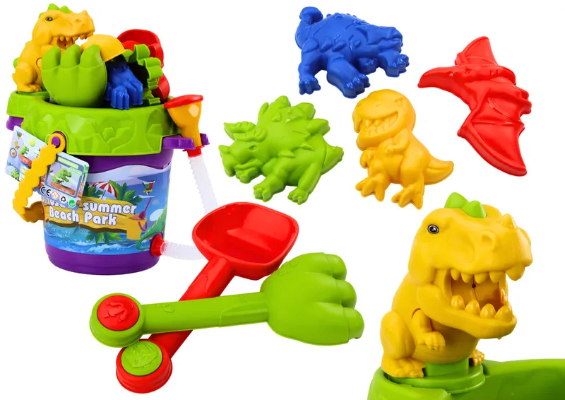 Zestaw Do Piasku Wiaderko Z Prysznicem Konewka I Foremki Dinozaury Zestaw