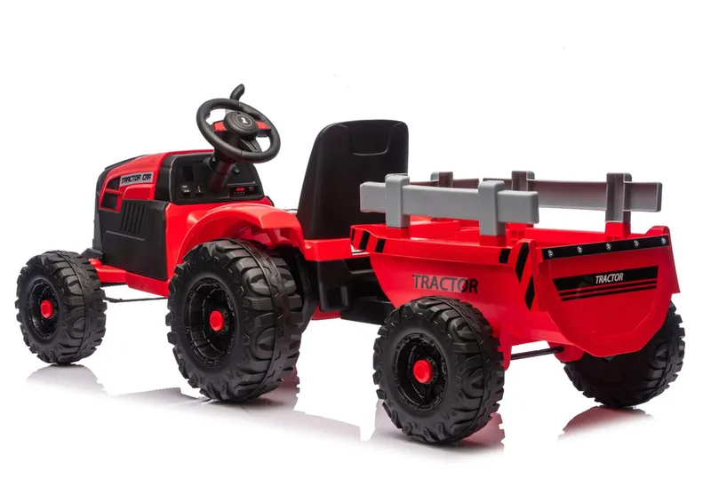 Traktor Na Akumulator CH9959B Z Przyczepą 24V - Czerwony