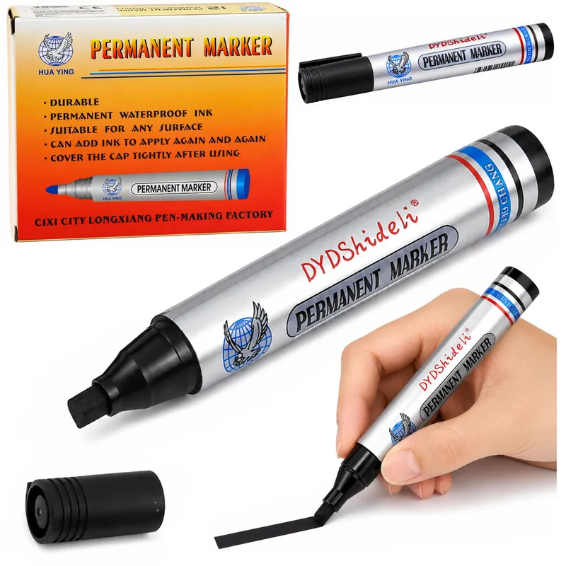 Marker Pisak Wodoodporny Permanentny Okrągła Końcówka - Czarny