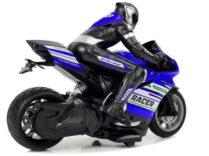Motor Sportowy Ścigacz Zdalnie Sterowany 2.4G Zasięg 35 m - Niebieski