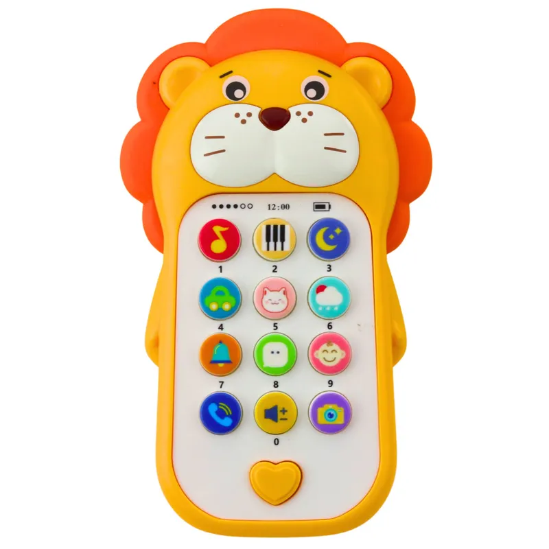 Interaktywny Telefon Edukacyjny Dla Malucha Dźwięki Melodie Lew - Żółty