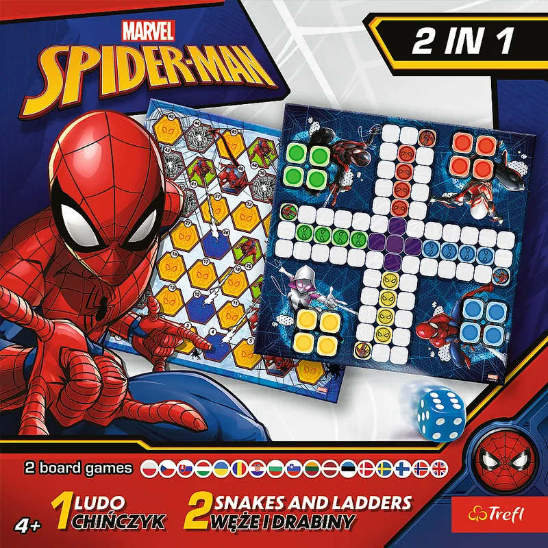 Gra Planszowa 2w1 Chińczyk Węże I Drabiny Spider-Man TREFL 02419