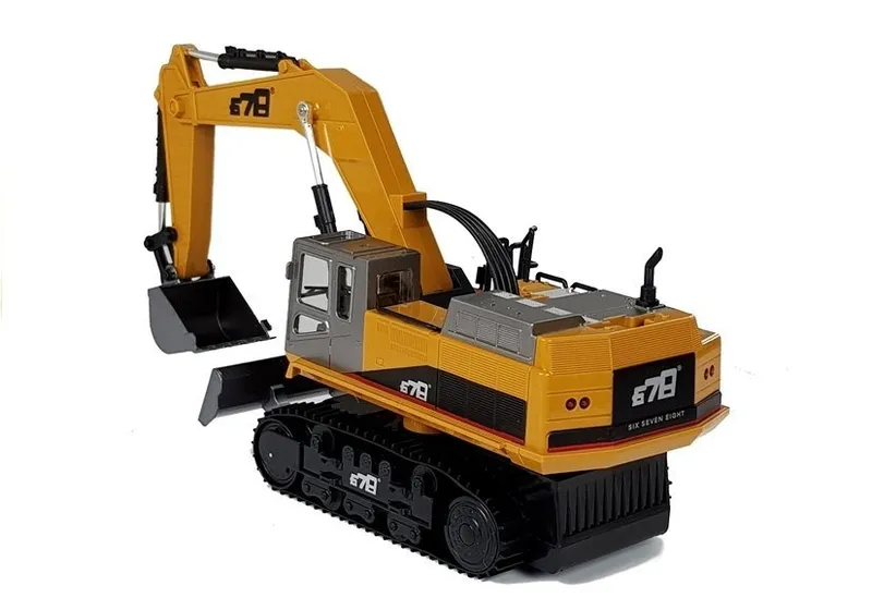 Pojazd Budowlany Koparka RC Zdalnie Sterowana 2.4G R/C Światła - Żółty