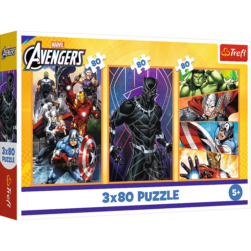 Puzzle - 3x80 - Dni Pełne Akcji - DISNEY MARVEL The Avengers - TREFL 34883