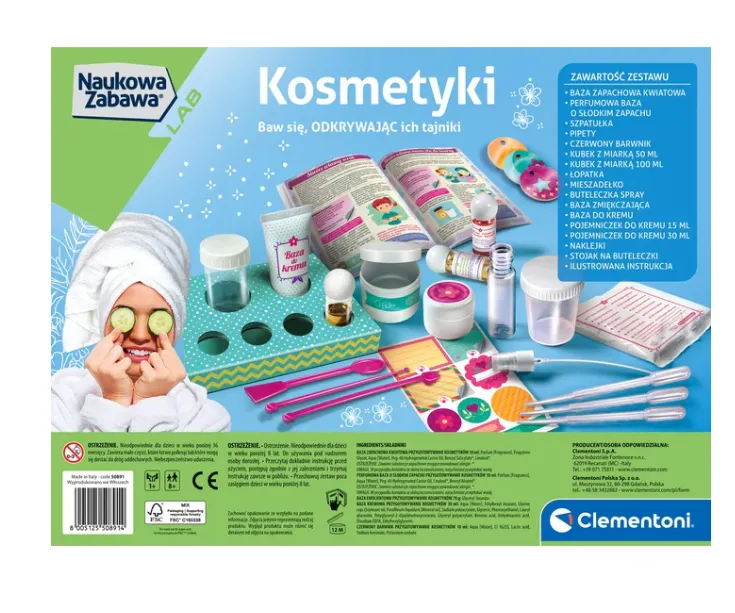 Naukowa Zabawa Laboratorium Kosmetyków Krem Sól Do Kąpieli Kosmetyki Język Polski CLEMENTONI 50891