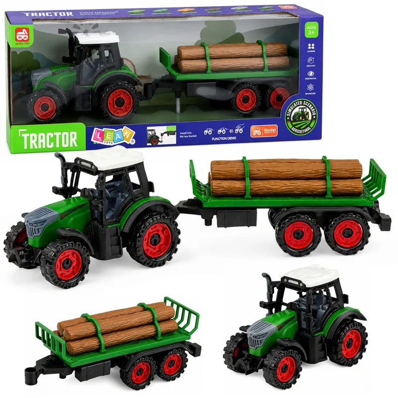 Traktor Farmerski Rolniczy Z Przyczepą Na Drzewo Napęd Frykcyjny Bale 35cm