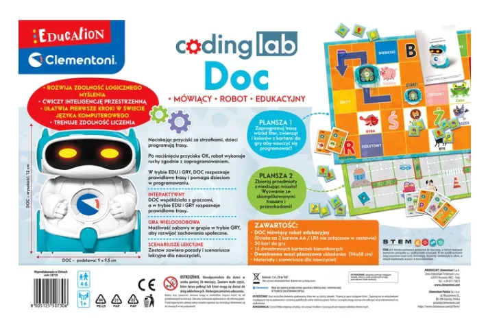 Zestaw Edukacyjny Robot Doc Nauka Robotyka Edukacyjna Język Polski CLEMENTONI 50730