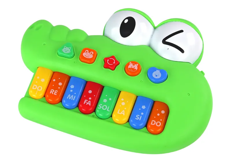 Organki Pianinko Edukacyjne Muzyczne Krokodyl Dźwięki Światła - Zielony