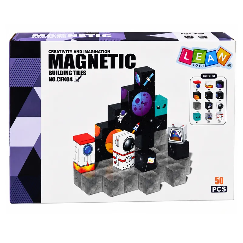 Zestaw Klocki Magnetyczne Kostki Sześciany Piksele Kosmos 3D 50 el