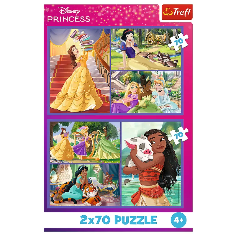 Puzzle - 2x70 - Bajkowe Dni - DISNEY Princess - TREFL 34440