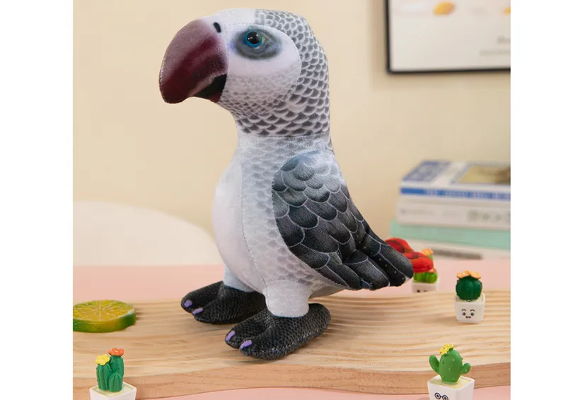 Maskotka Pluszowa Papuga 20 cm - Szara