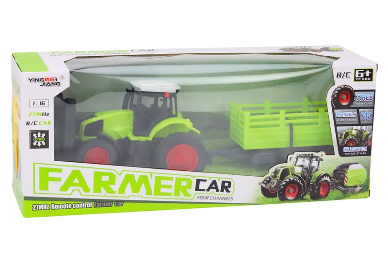 Traktor Zdalnie Sterowany RC Z Przyczepą 1:16 QL91797 - Zielony