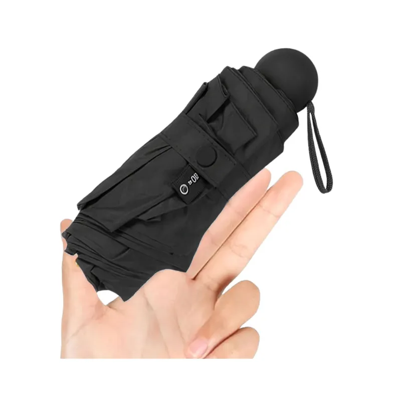 Parasolka Kieszonkowa Składana Z Ochroną UV UPF 50+ Etui 90 cm - Czarna