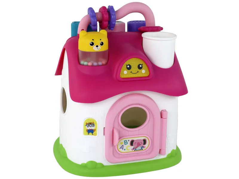 Domek Sorter Interaktywny Puzzle Edukacyjny - Różowy