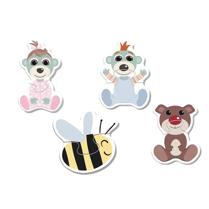 Puzzle - Baby Classic - Przyjacielskie Bobaski - Bobaski I Miś - TREFL 36139