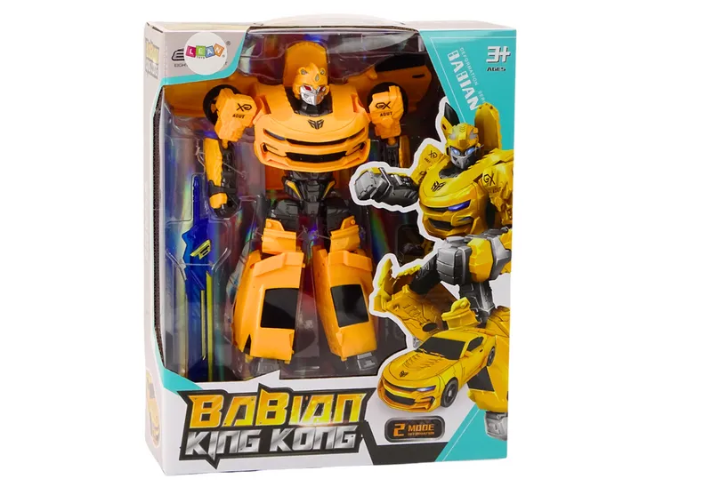 Auto-Robot 2w1 Sportowy Wyścigowy Figurka Broń - Żółty