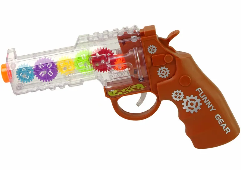 Pistolet Kolorowe Światła Dźwięk - Brązowy